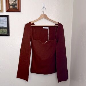 Petal & Pup Sweetheart Neck Knit Sweater